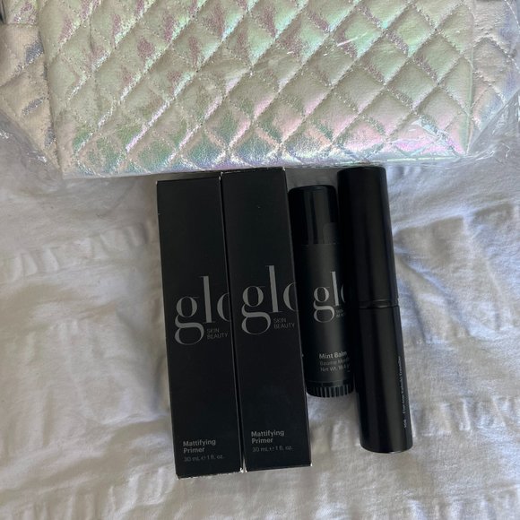 NWT Glo Skin Beauty Combo Pack: Primer x2, Lip Balm, Travel Brush + Cosmetic Bag - Picture 5 of 10